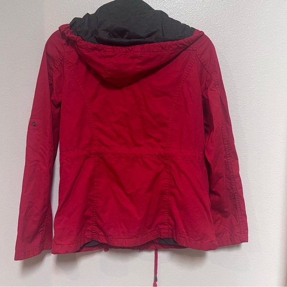Red jacket woman’s  Snobbish Medium outdoors pockets hooded vintage - Picture 9 of 10